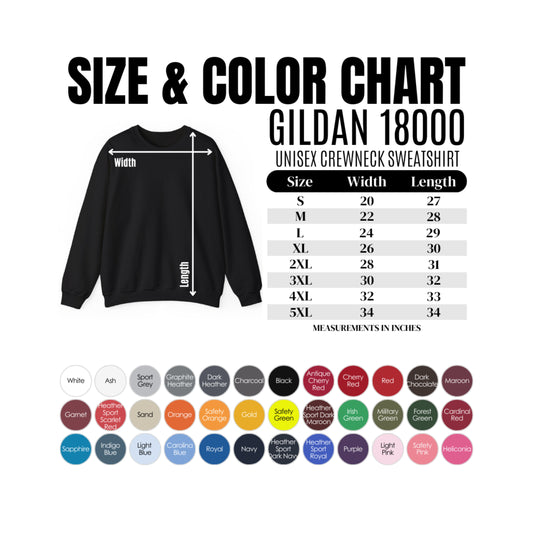 Shirt Size Guide & Color Charts